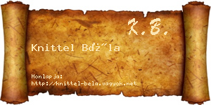 Knittel Béla névjegykártya