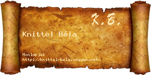 Knittel Béla névjegykártya