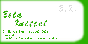bela knittel business card