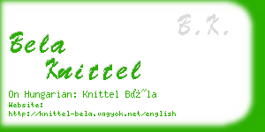 bela knittel business card